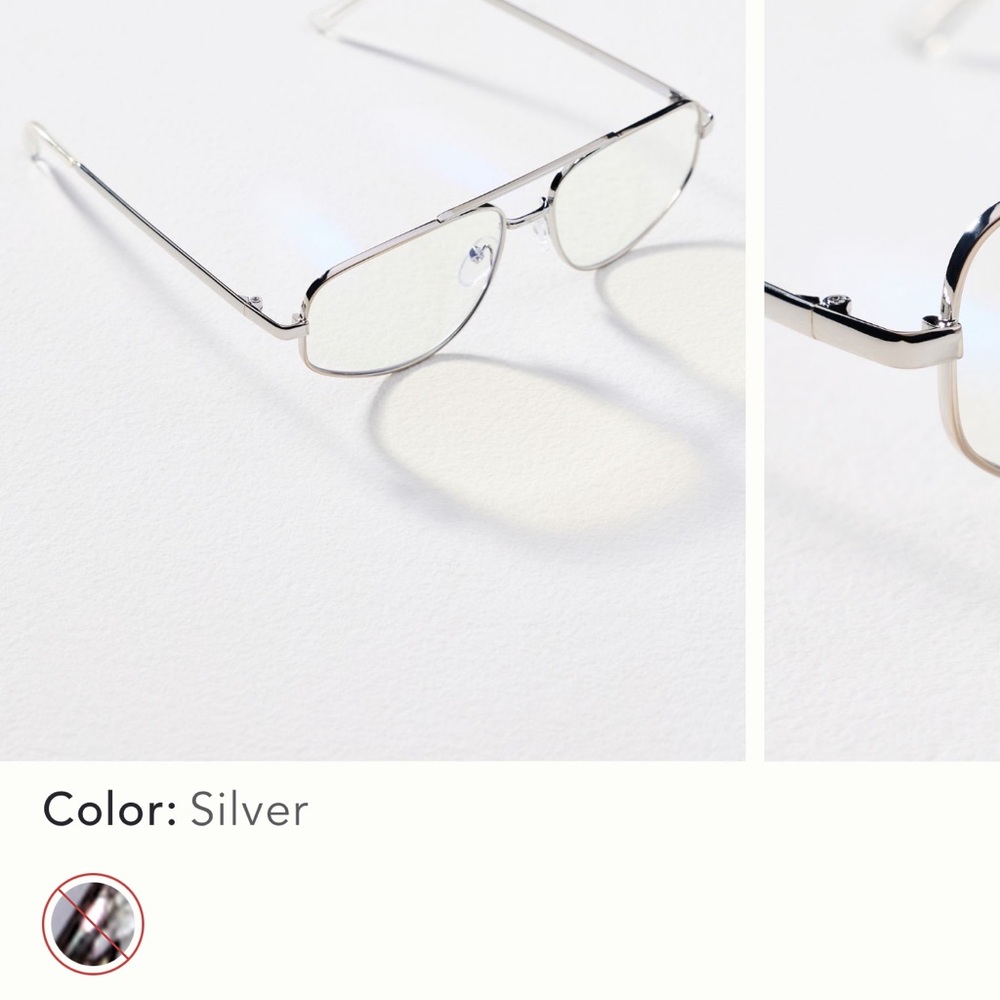 Elite Eyewear Metal Aviator Blue Light Readers from Anthropologie - 2.00x - Picture 2 of 5